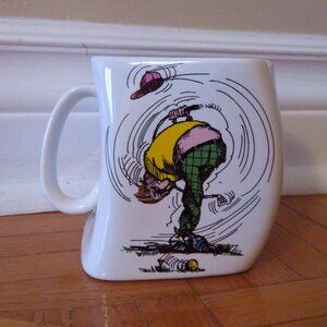 Gorgeous collectible and vintage golf mug, the results of OVER SWING by Golf
